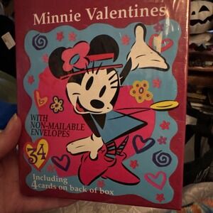 Vintage 1990's Walt Disney Minnie Valentine's Cards Sealed‎ 42